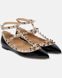 Valentino Garavani Ballerine Rockstud in pelle Nero