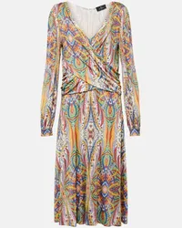 Etro Abito midi in jersey con stampa Multicolore