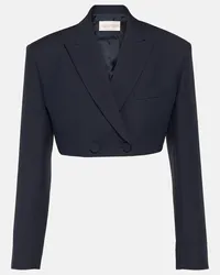 Valentino Garavani Blazer cropped in Crêpe Couture Blu