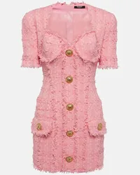 Balmain Miniabito in tweed di misto cotone Rosa