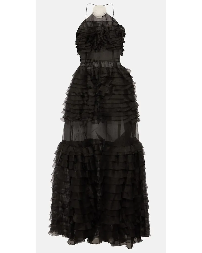 STAUD Abito lungo Florian in organza Nero