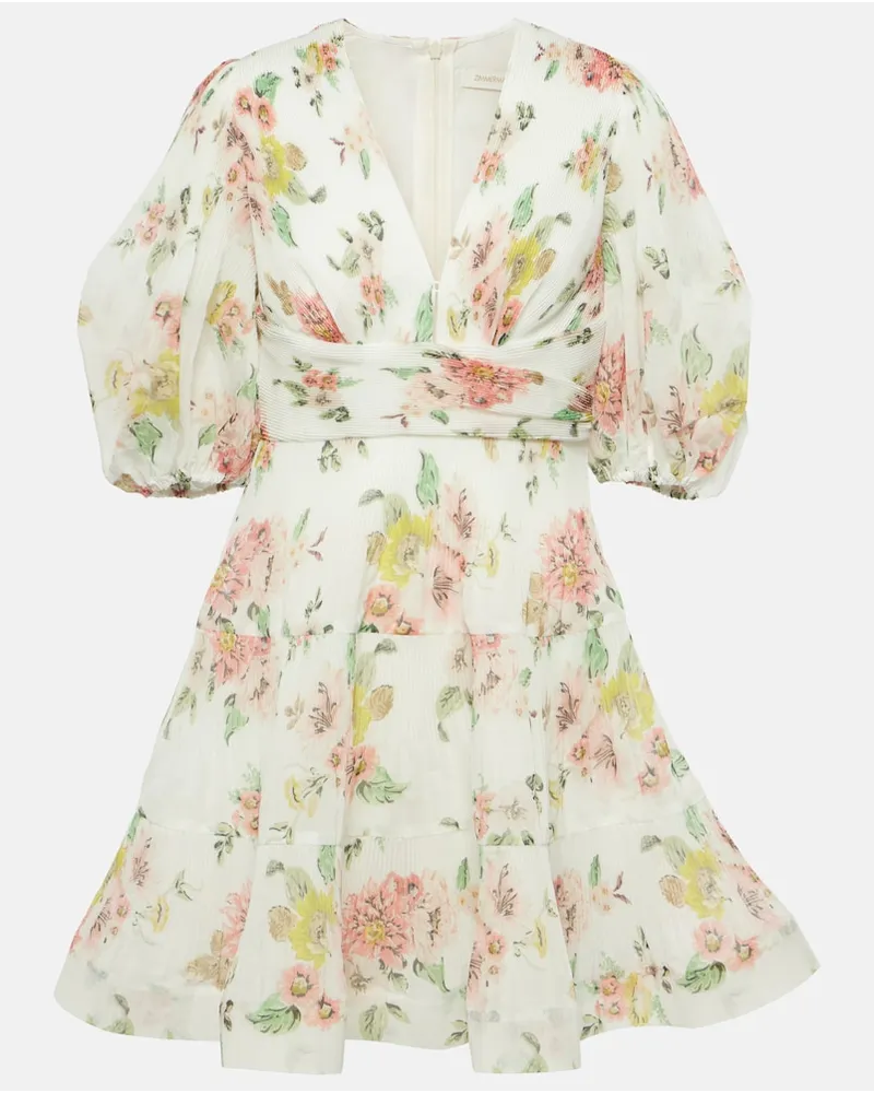 Zimmermann Miniabito con stampa floreale Bianco