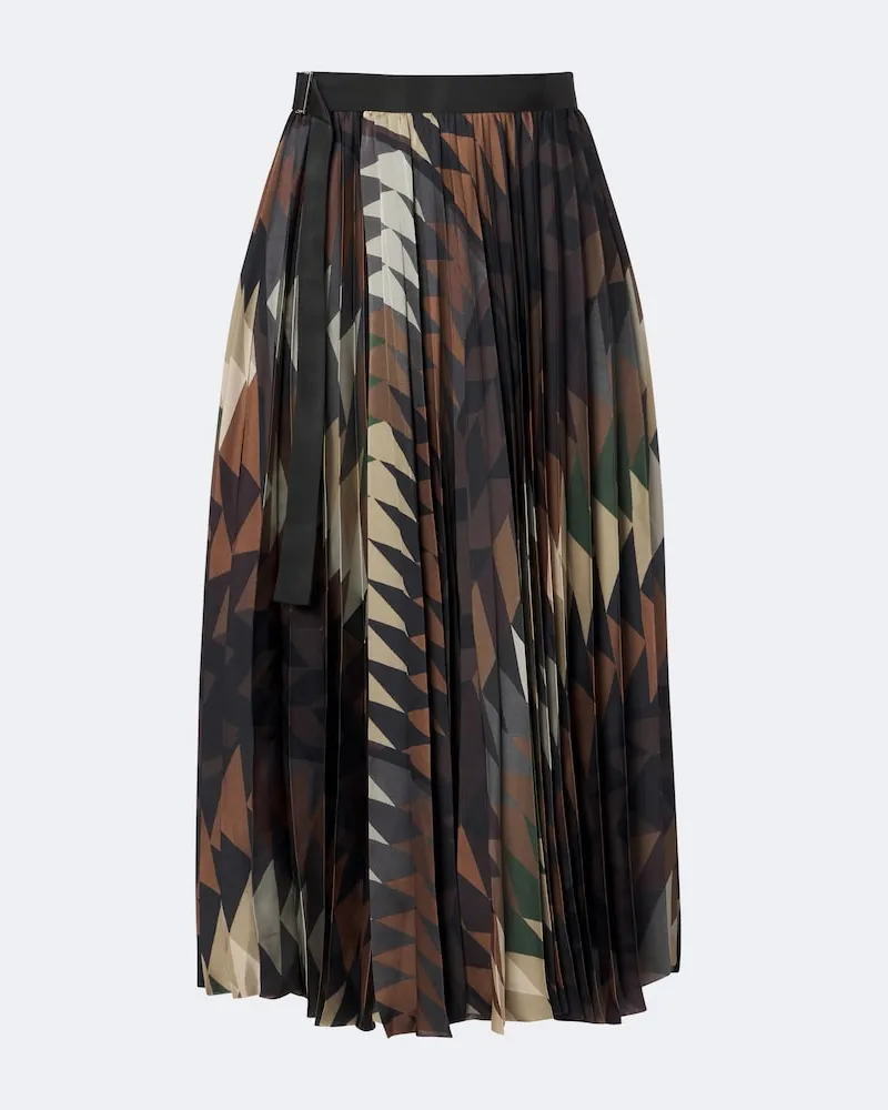 Sacai x A.P.C. – Gonna lunga plissé con stampa Multicolore