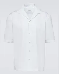 LARDINI Camicia bowling in cotone Bianco