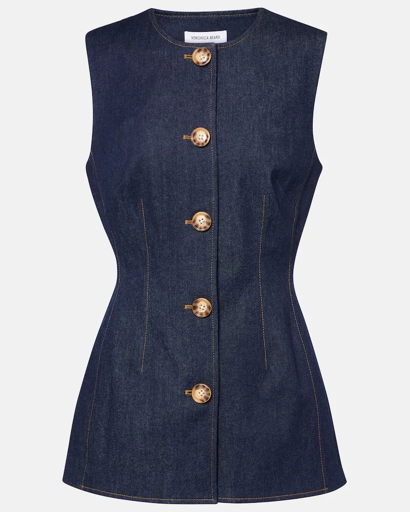 Veronica Beard Gilet Jessup in misto cotone Blu