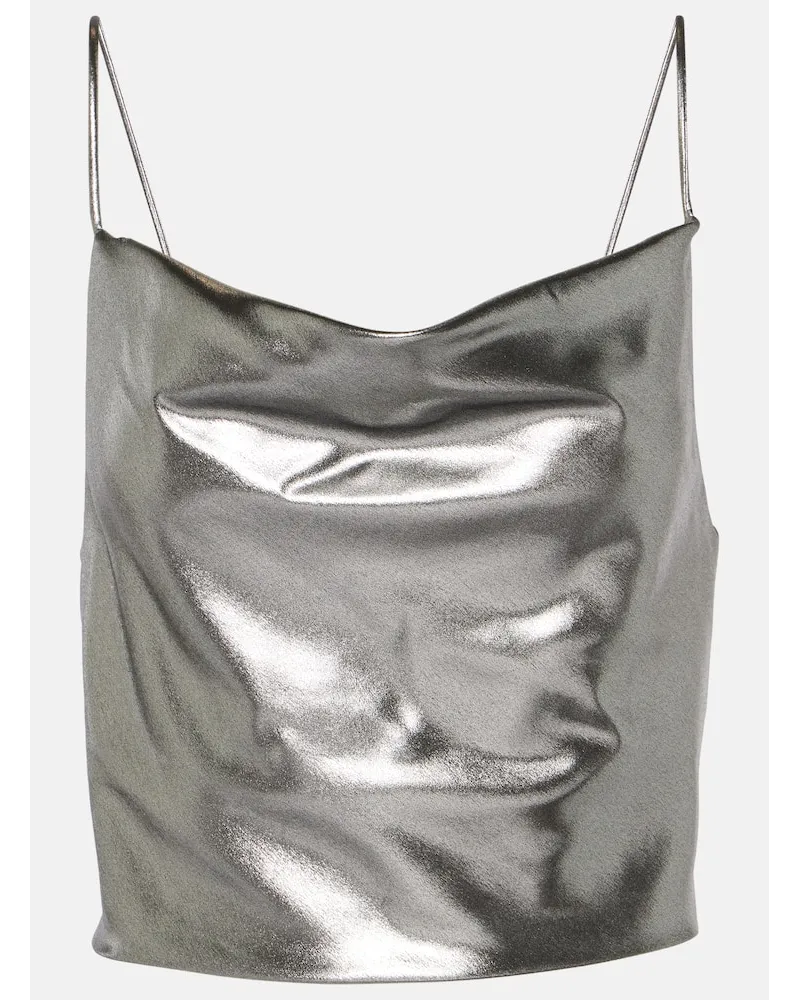 ROTATE Birger Christensen Top in lamÃ Argento