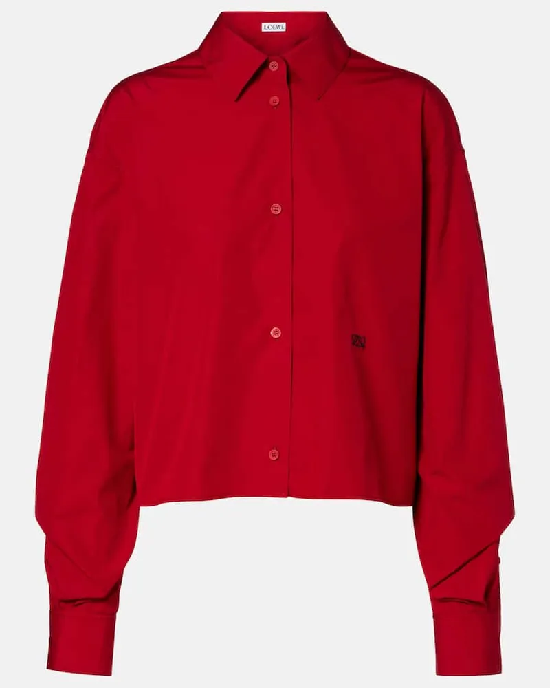 Loewe Camicia cropped in cotone Rosso