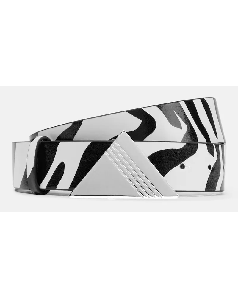 ATTICO Cintura in pelle con stampa animalier Nero