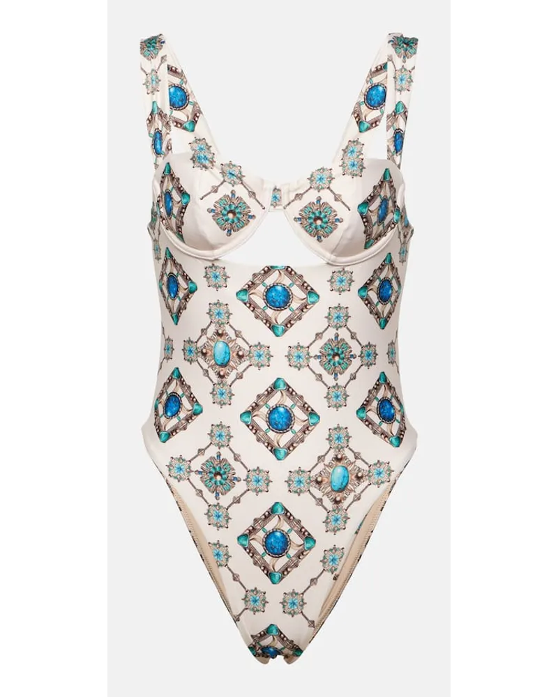AGUA BENDITA Costume intero Citrino Platero con cut-out Bianco