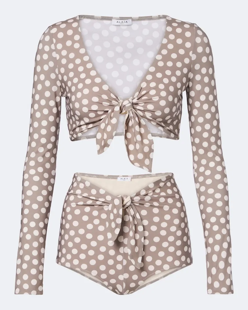 Alaïa Alaïa Bikini a pois Beige