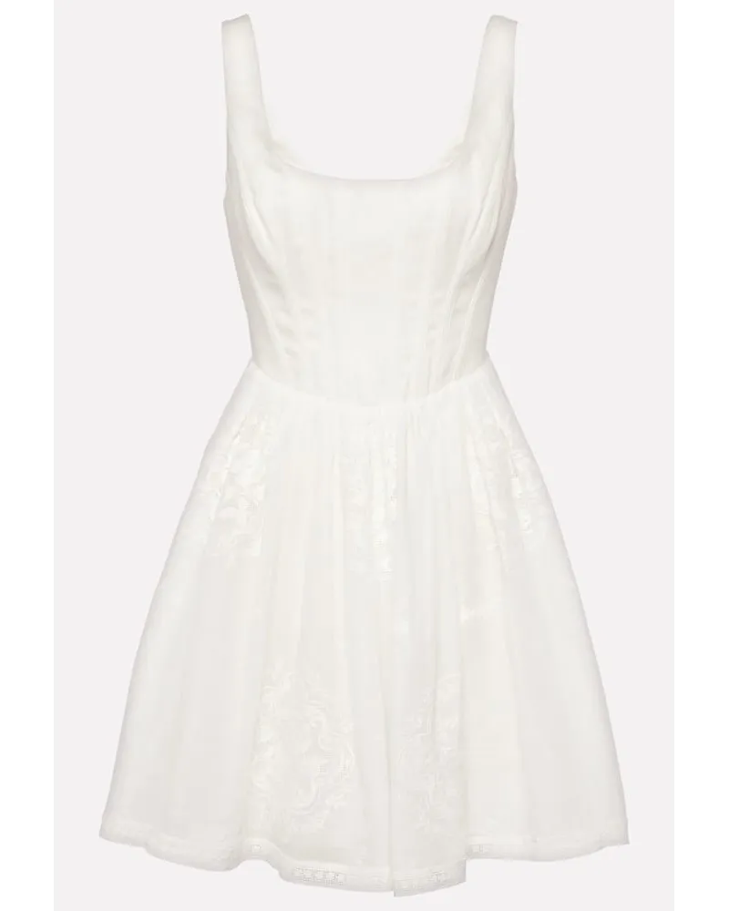 Zimmermann Miniabito bustier Alight in ramia Bianco