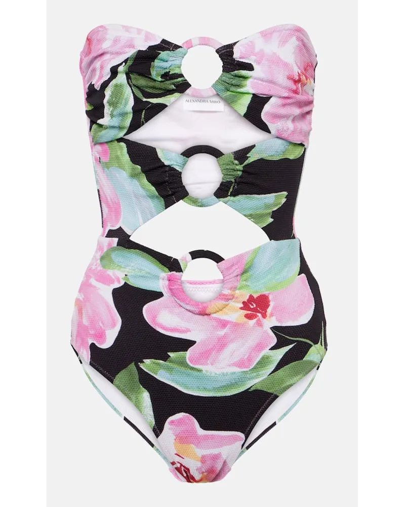 Alexandra Miro Costume intero Anya con cut-out e stampa Multicolore