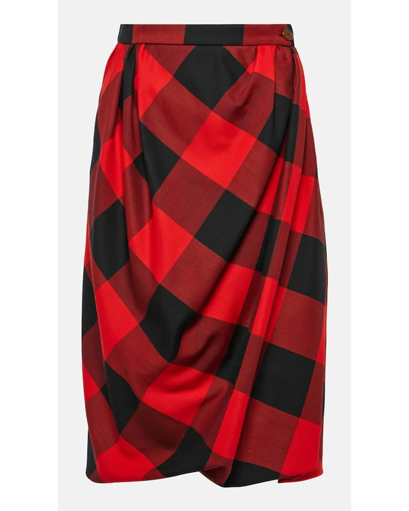 Vivienne Westwood Gonna midi Drunken Drape in lana vergine Multicolore