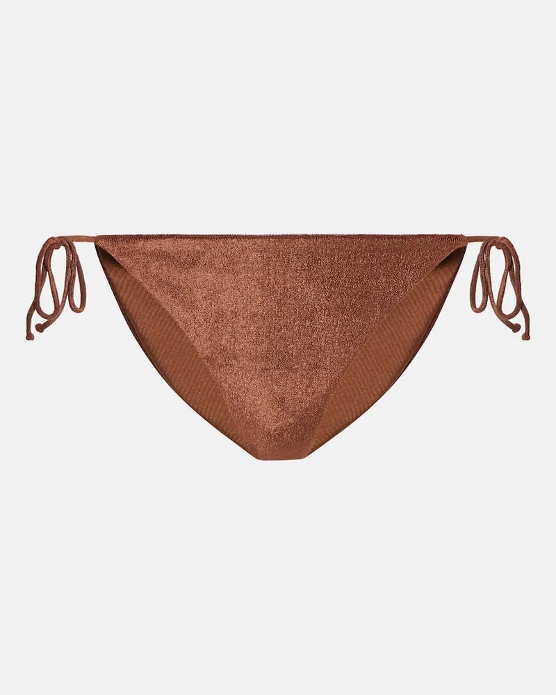 JADE SWIM Slip bikini Ties in spugna Marrone