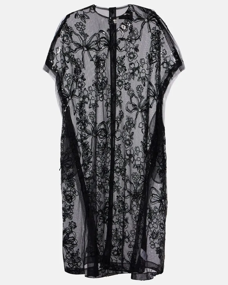 Simone Rocha Abito midi in tulle Nero