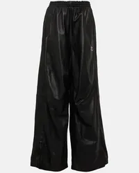 Balenciaga Pantaloni in pelle a gamba larga Nero