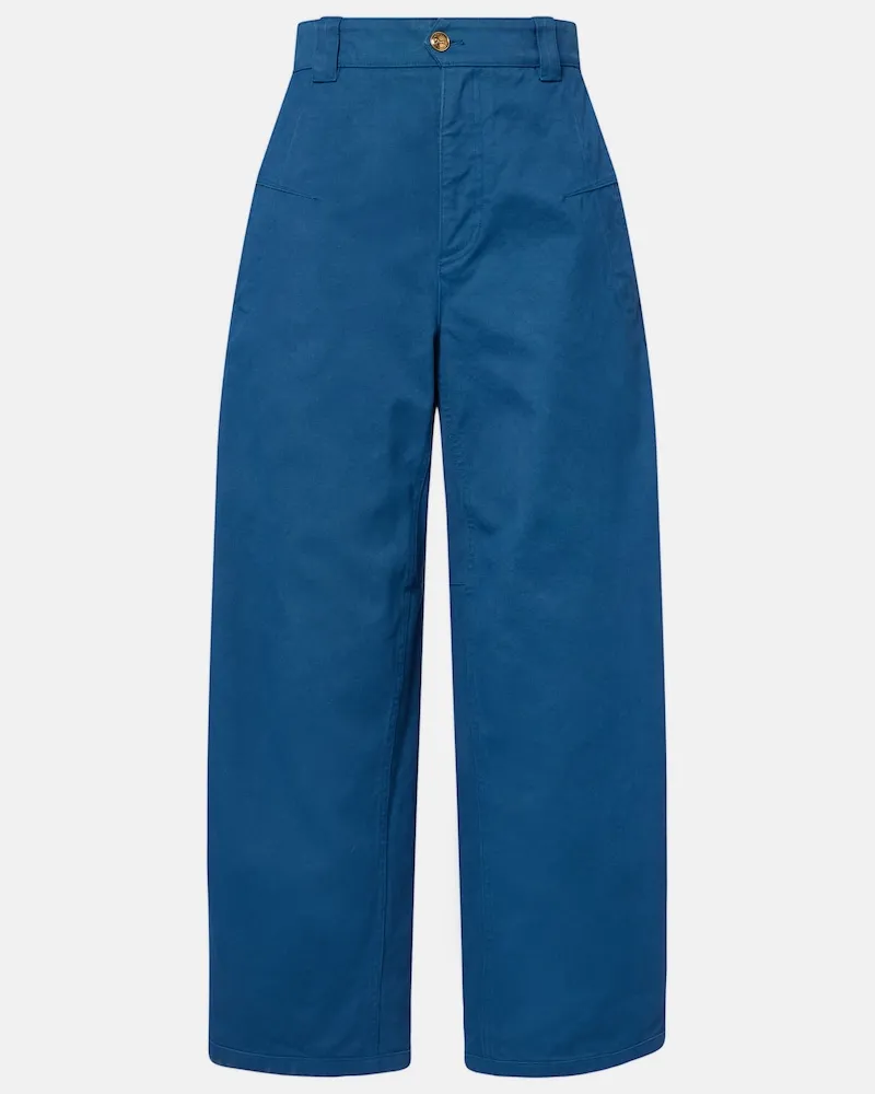 Chloé Chloé Pantaloni barrel cropped Blu