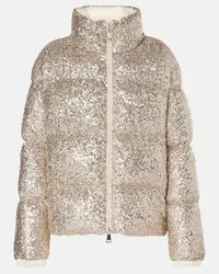 Moncler Piumino con paillettes Neutro