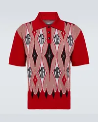 Amiri Polo Argyle in jacquard di lana Rosso