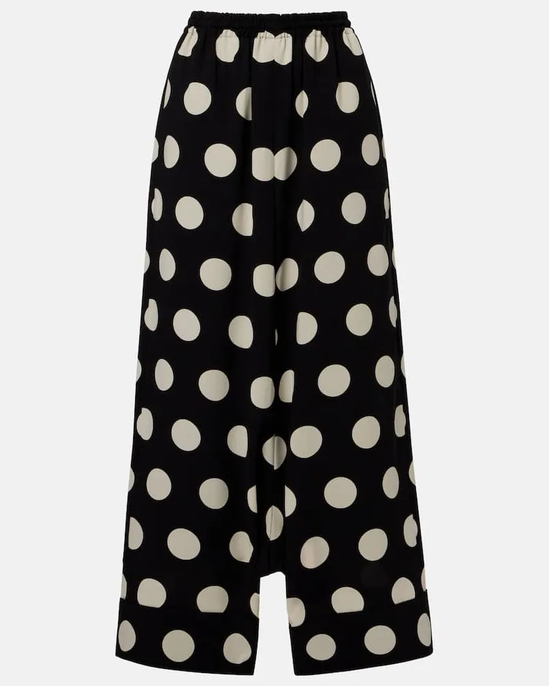 Junya Watanabe Pantaloni a pois a gamba larga Nero