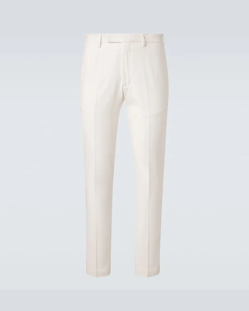 Thom Sweeney Pantaloni chinos in twill Bianco