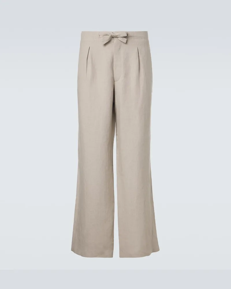 Stoffa StÃ²ffa Pantaloni regular in lino Marrone