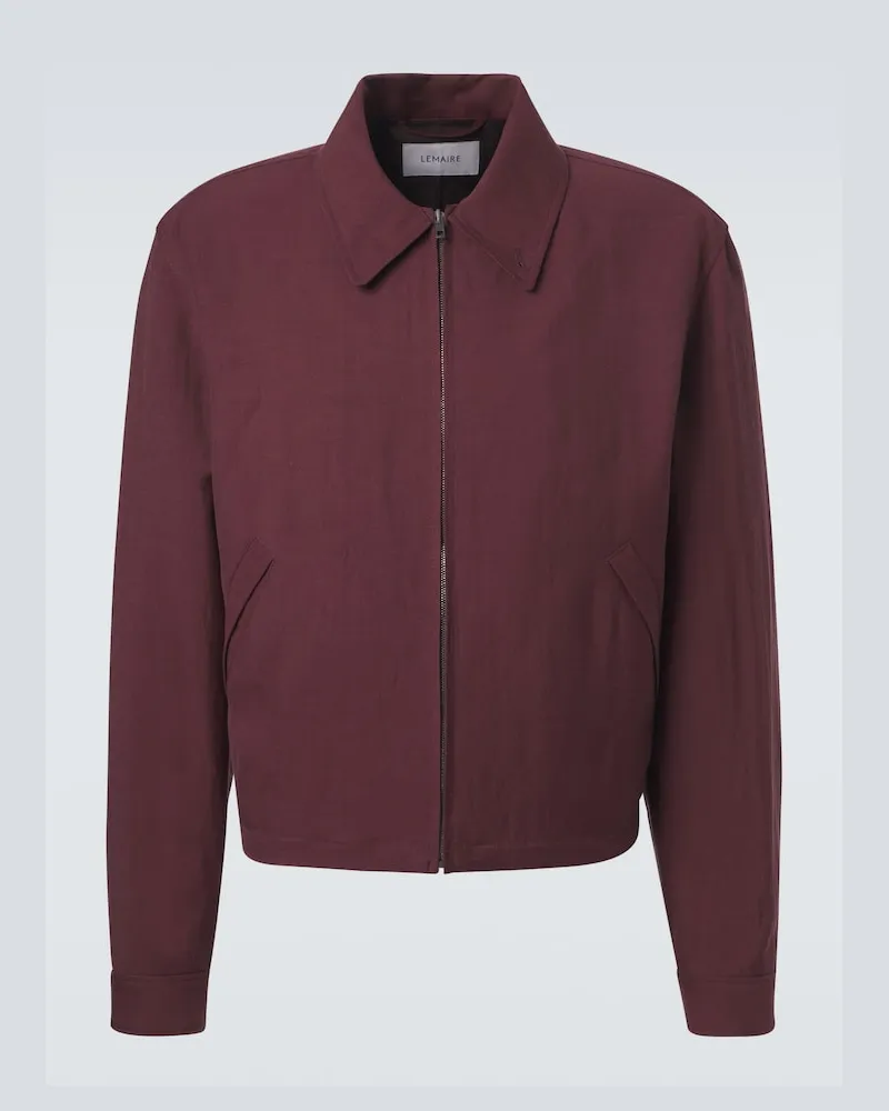 Christophe Lemaire Giacca blouson in gabardine Borgogna