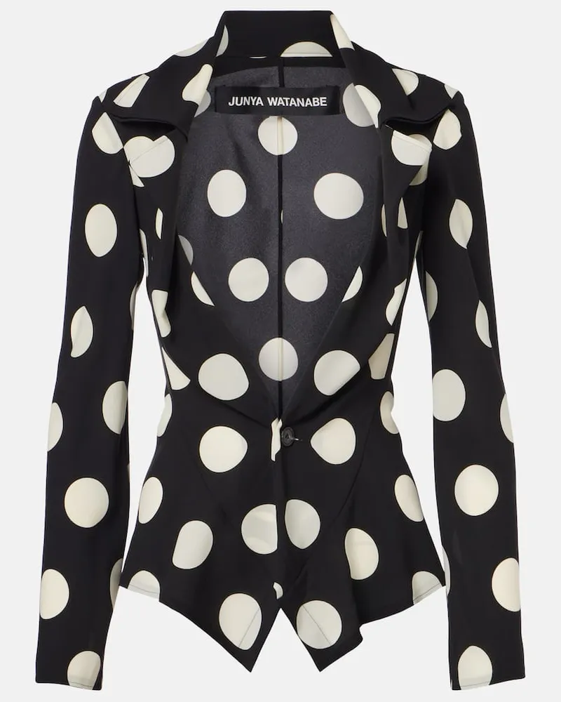 Junya Watanabe Blazer in georgette a pois Nero