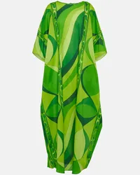 Emilio Pucci Caftano Pesci in cotone con stampa Verde