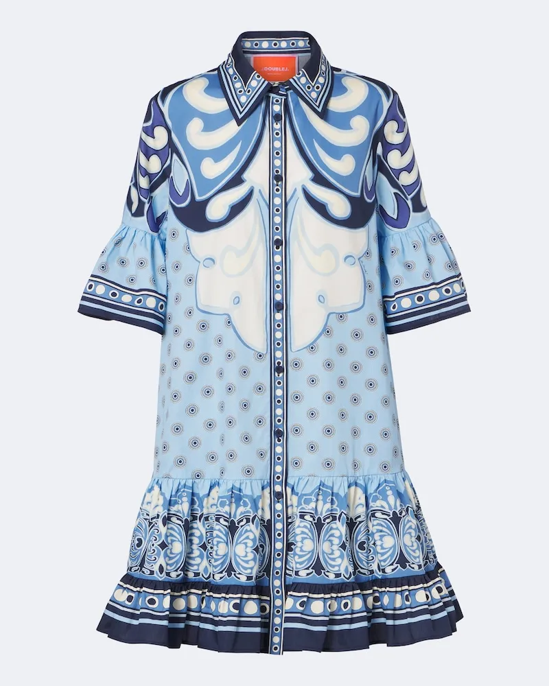 La DoubleJ Abito chemisier Choux in popeline di cotone Blu