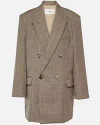 AMI Paris Blazer in lana pied-de-poule Beige