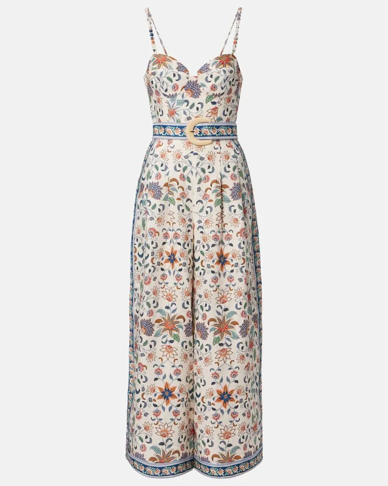 FARM Rio Jumpsuit Delhi in lino con stampa floreale Multicolore