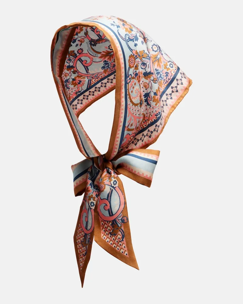 Zimmermann Fascia per capelli in seta con stampa Blu