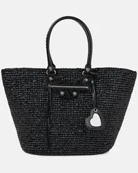 Balenciaga Borsa a spalla Le Cagole in mesh Nero