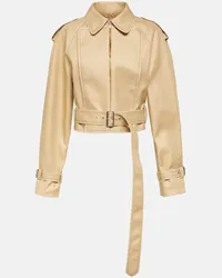 Victoria Beckham Giacca in gabardine di cotone Beige