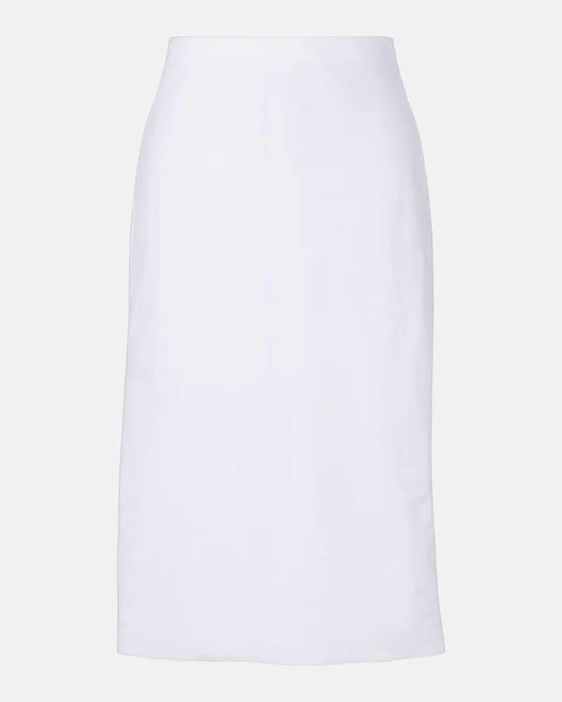 Vince Gonna midi Easy in misto lino Bianco