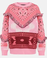 Alanui Pullover in jacquard di lana Rosa