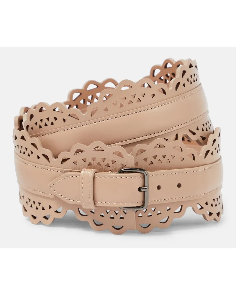 Alaïa AlaÃ¯a Cintura in pelle con cut-out Beige