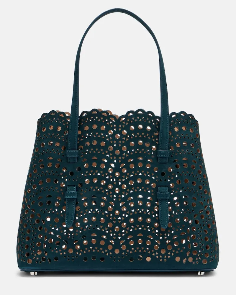 Alaïa AlaÃ¯a Shopper Le Mina 25 Vienne Wave in suede Blu