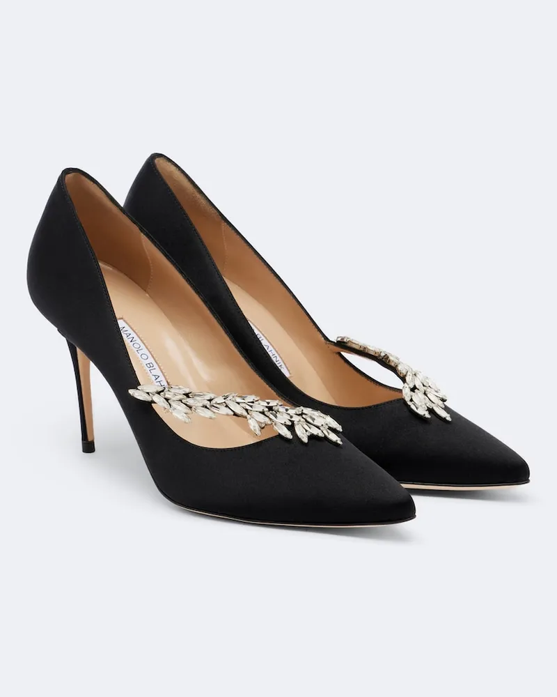 Manolo Blahnik Pumps Nadira in raso di seta Nero