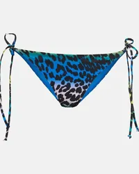 Ganni Slip bikini con stampa leopardata Multicolore