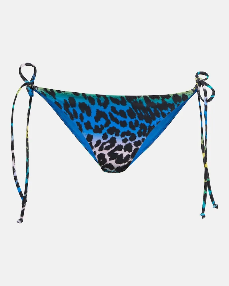 Ganni Slip bikini con stampa leopardata Multicolore