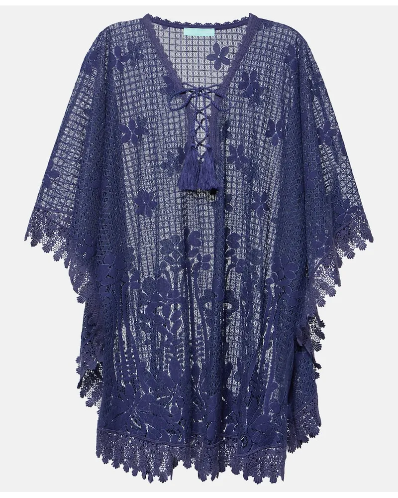 Melissa Odabash Caftano Cindy in misto cotone Blu