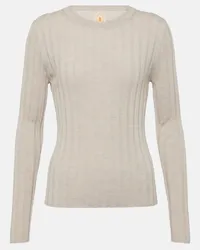 Jardin des Orangers Pullover in maglia di lana vergine a coste Beige