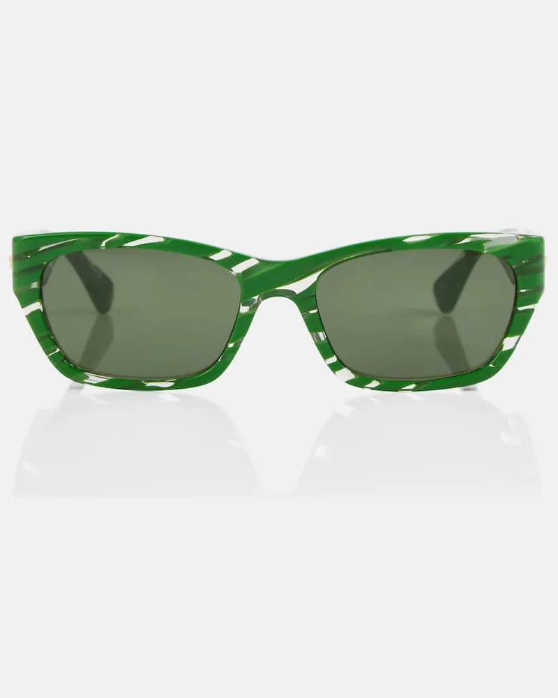 Bottega Veneta Occhiali da sole rettangolari Verde