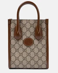 Gucci Borsa in GG Supreme e pelle Beige