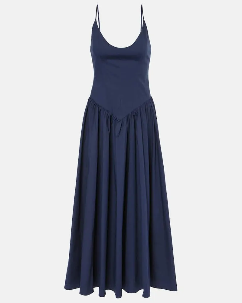 STAUD Abito midi Dena in cotone Blu