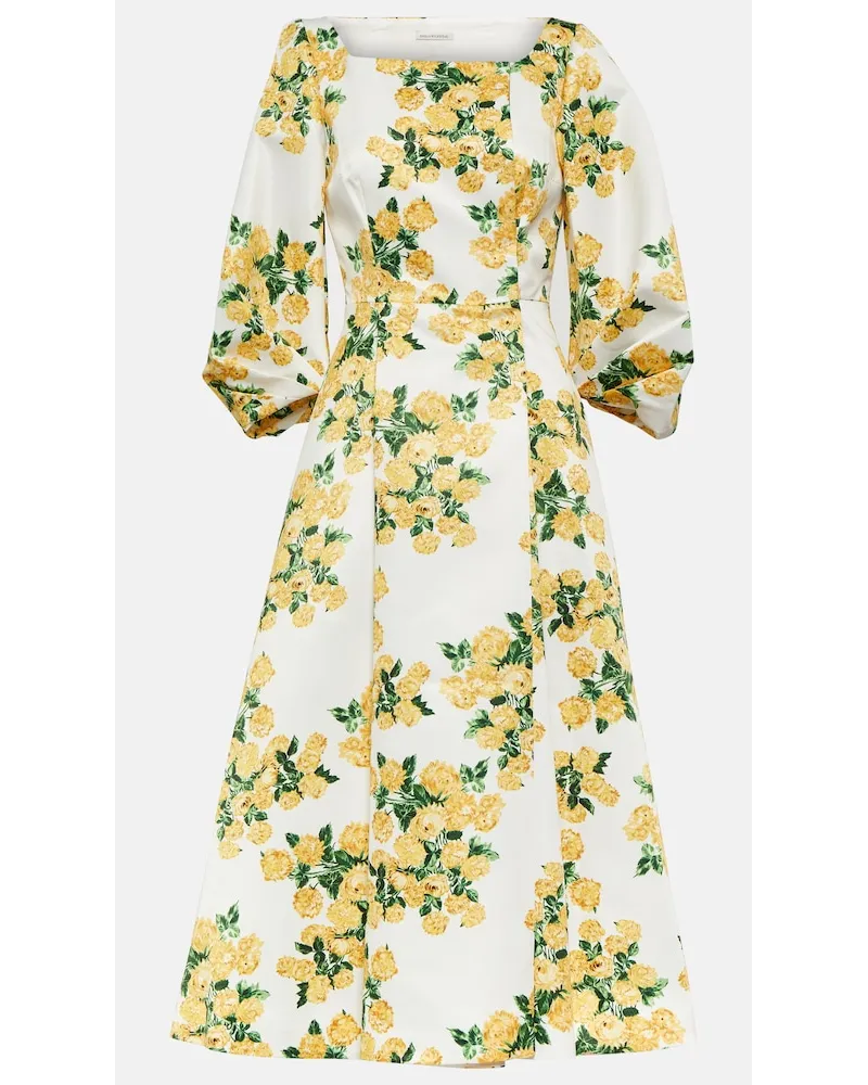 EMILIA WICKSTEAD Abito midi Gabby in taffeta e faille Giallo