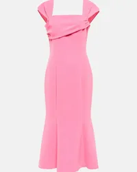 Carolina Herrera New York Abito midi con scollo quadrato Rosa