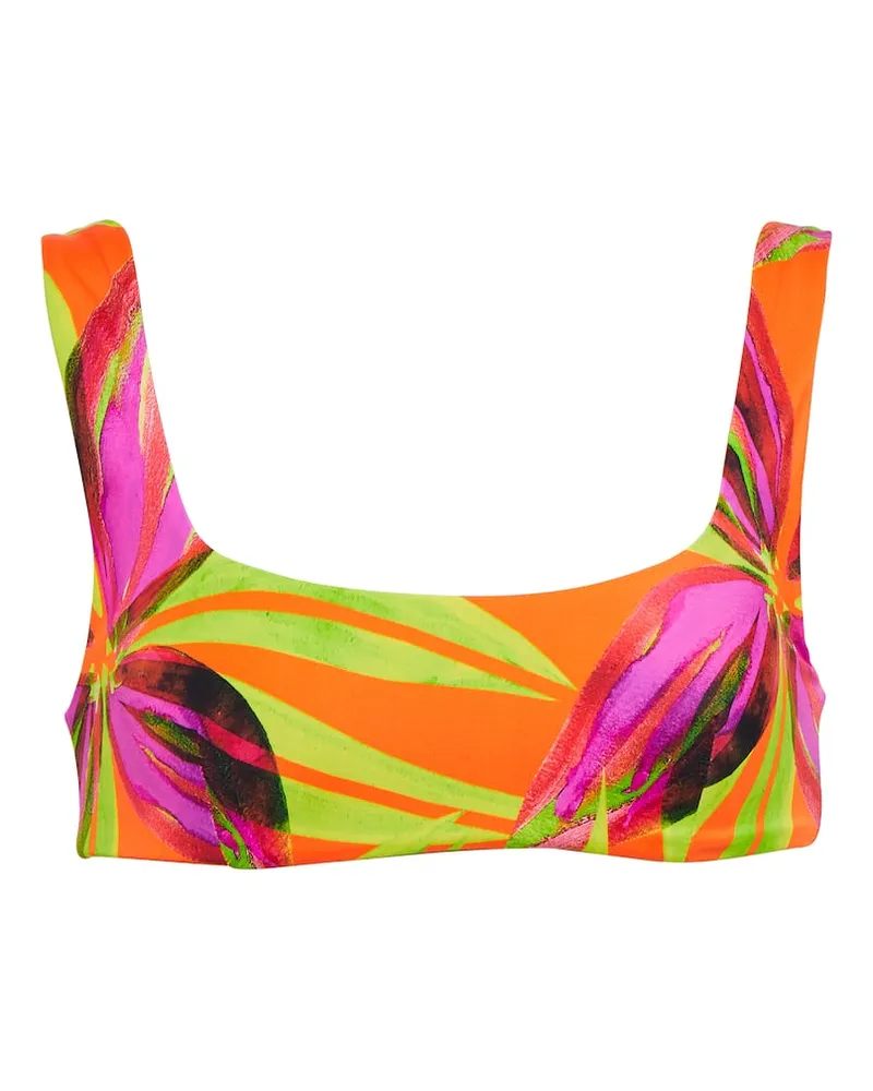 Louisa Ballou Top bikini Scoop con stampa Multicolore